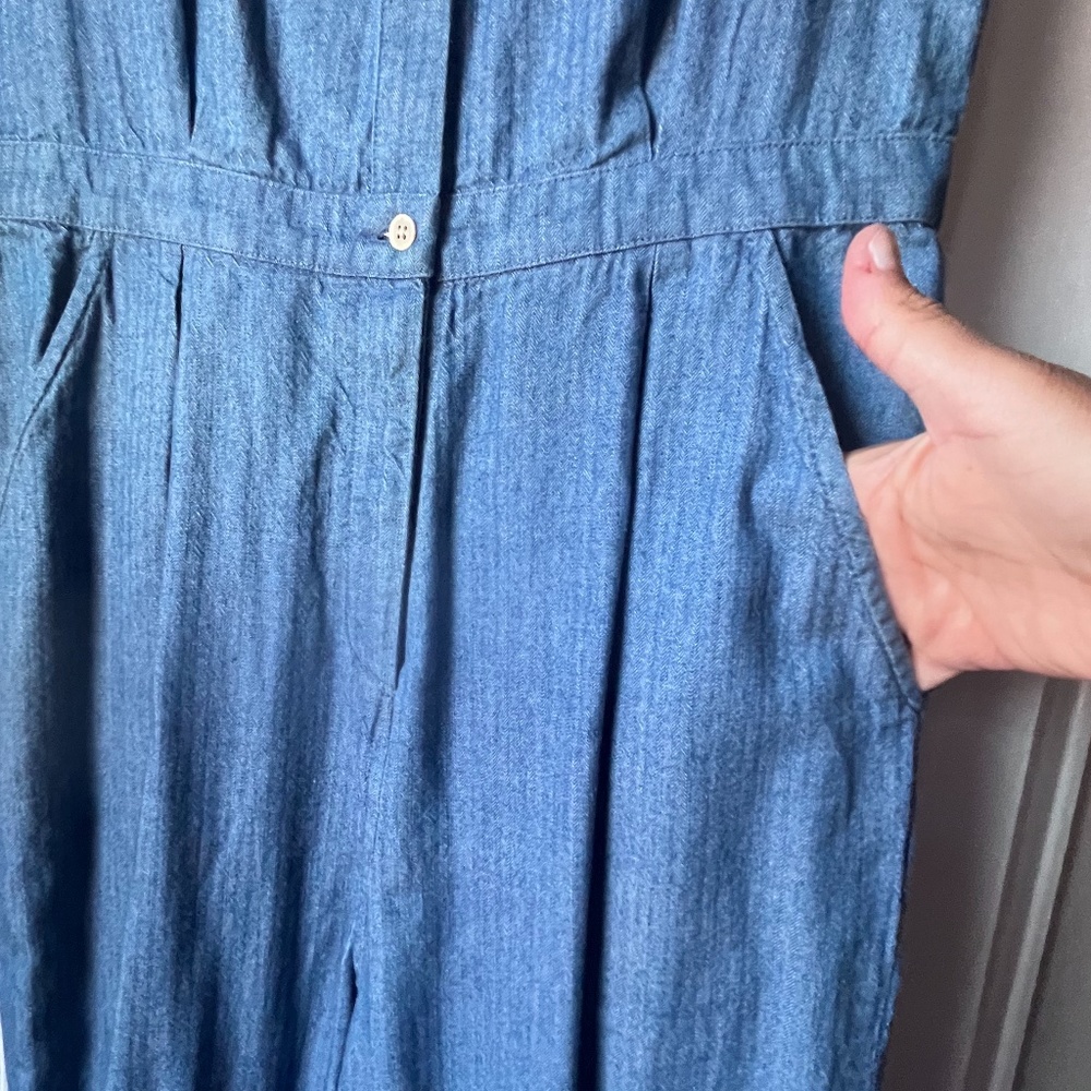 Steven Alan Sleeveless Denim Jumpsuit Size S - Picture 3 of 16